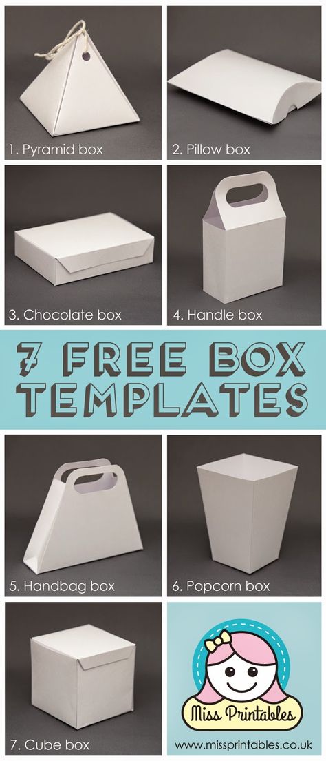 Blank box templates - freebie! have fun making these boxes and decorating them yourselves with this free printable file. Wrapping Hacks, Paper Box Template, Box Templates, Printable Box, Gift Box Template, Origami Box, Cadeau Diy, Diy Gift Wrapping, Diy Gift Box