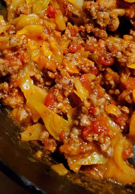 Skillet Stuffed Cabbage, Hamburger Cabbage Skillet, Cabbage Skillet Ground Beef, Fried Cabbage Recipes Ground Beef, Goulash With Cabbage, Cabbage And Ground Beef Recipes Low Carb, Cabbage Tomato Ground Beef, Ground Beef And Cabbage Skillet, Cabbage Recipe With Ground Beef