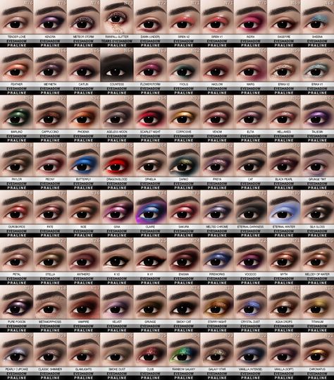 EYESHADOW Ultimate Collection | Pralinesims on Patreon Sims 4 Cc Eyes, The Sims 4 Skin, Makeup Cc, Sims Packs, The Sims 4 Packs, Sims 4 Game Mods, Sims 4 Cc Makeup, Sims 4 Body Mods, Sims 4 Cc Skin