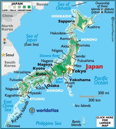 JAPAN!!!!!!!!   I would Love to spend alot of time in Japan.  Most pictures in this board are from this place. Map Of Japan, Ryukyu Islands, Japan Prefectures, Japan Map, Hakodate, Shimane, Tokyo Bay, Tottori, Sea Of Japan