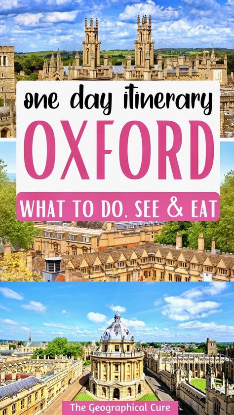 This is the ultimate one day itinerary for visiting the historic university town of Oxford. This Oxford itinerary covers all the top attractions and and best things to do in Oxford in one day. I also give you more sightseeing and day trip options if you have more time in Oxford. Filled with Gothic architecture, Oxford is one of Egalnd's mosts beautiful cities. With this Oxford guide, you'll discover all the best places to visit in Oxford in 1 day. Read on for how to spend one day in Oxford! England Travel Outfits, Things To Do In Oxford, England Itinerary, Oxford London, Oxford Travel, 1 Day Trip, England Photography, Oxford England, One Day Trip