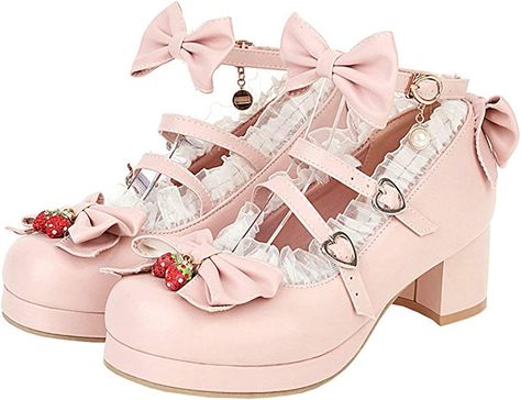 Maid Shoes, Rockabilly Shoes, Twin Halloween, Kawaii Outfit, Kawaii Shoes, Womens Mary Janes, Platform Mary Janes, Shoes Pink, Platform Heels Chunky