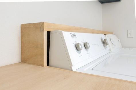 SIMPLE WASHER/DRYER LEDGE – With Love, Mercedes Washer Dryer Shelf, Plywood Countertop, Feeling Meh, Laundry Room Countertop, Kreg Pocket Hole Jig, Blue Laundry Rooms, Laundry Room Storage Shelves, Wooden Countertops, Laundry Room Shelves