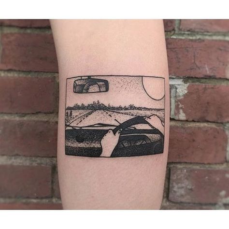 Picture Frame Tattoo, Frame Tattoo, Box Tattoo, Square Tattoo, Square Picture Frame, Framed Tattoo, Car Tattoos, Trendy Tattoo, Chest Tattoo