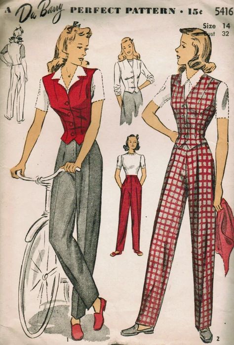 Vintage Fashion Sketches, Fashion Illustration Vintage, Vintage Dress Patterns, 40s Fashion, Vestidos Vintage, Fashion Sewing Pattern, Old Fashion, Fashion Design Sketches, 1940s Fashion