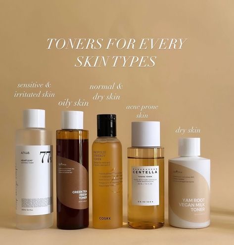 Toners specified for every skin type. . SAVE for later! . A small note: I mentioned which skin type will benefit most, but this doesn’t mean it won’t help other skin types too! What is your pick? Dry Skin Toner, Toner Skincare, Oily Skin Acne, Natural Face Skin Care, Aesthetic Skincare, Skin Care Collection, Basic Skin Care Routine, Shower Skin Care, Skin To Skin