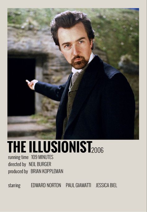 The Illusionist Movie, The Birds Movie Poster, He’s Just Not That Into You Movie Poster, Inception Polaroid Poster, Movie Posters Inception, Edward Norton Movies, Alternate Minimalist Film Posters, Steampunk Movies, The Illusionist