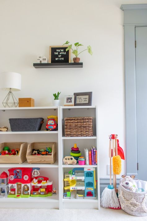 Masculine Playroom, Basement Playroom And Office, Office / Playroom Ideas, Laundry Playroom Combo, Office And Toy Room Combo, Office With Playroom, Toy Room Office Combo, Small Office Playroom, Playroom Exercise Room Combo