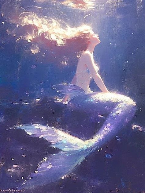 The Mermaid Within --- Mystical Mermaid Art Purple Mermaid Aesthetic, Mermaid Romance, Mystical Mermaid, Mermaid Stories, Fairy Wallpaper, Mermaid Drawings, Mermaid Painting, Purple Mermaid, Mermaid Aesthetic