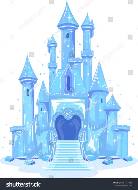 Illustration of an Ice Castle Shining in Blue and Violet #Sponsored , #spon, #Castle#Ice#Illustration#Violet Elsa Castle Printable, Frozen Castle Template, Cinderella Castle Cake Topper, Frozen Elsa Castle, Frozen Ice Castle, Elsa Castle, Frozen Birthday Party Cake, Castle Cake Topper, Castle Clipart