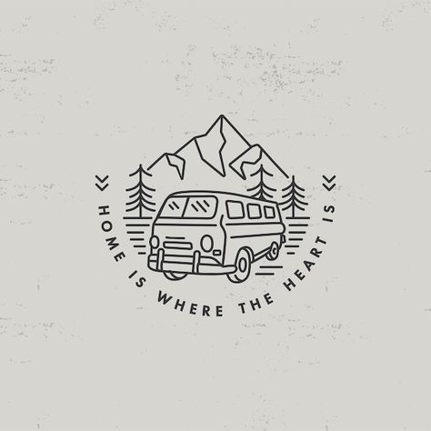 Logo Montagne, Logo Camping, Logo Voyage, Camping Logo, Mountain Logos, Tree Logos, Vintage Logo, Logo Inspiration, Vector Logo