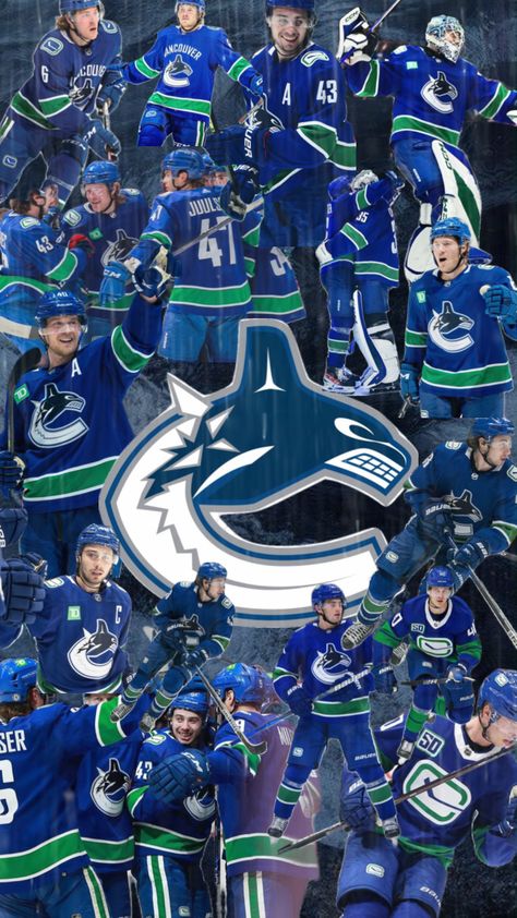 #collage #phone #background #canucks #vancouver #rain #hockey #nhl #quinnhughes #brockboeser #eliaspettersson #thatcherdemko Vancouver Rain, Hughes Brothers, Vancouver Canucks, Phone Background, Ice Hockey, Nhl, Vancouver, Hockey, Collage