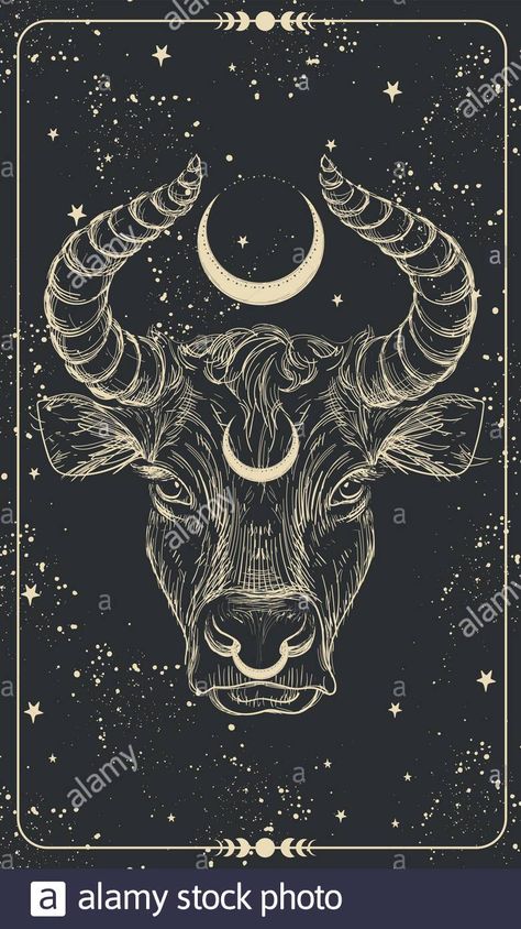 Taurus Card Tarot, Chinese Horoscope Tattoo, Year Of The Ox Art, Cute Ox Illustration, Ox Zodiac Sign, Year Of The Ox Tattoo Zodiac, Taurus Art Tattoo, Zodiac Tattoo Ideas Taurus, Ox Zodiac Art