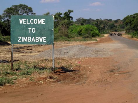 "Welcome to Zimbabwe" sign, with elephants crossing the road in the background. #travel #Africa #Zimbabwe #safari #safaris #planyoursafari #tips #safaritips #wildlife #animals #wild #elephants Nature, Zimbabwe Safari, 2024 Intentions, African Aesthetic, Zambezi River, Visit Africa, Travel Africa, Wildlife Safari, Victoria Falls