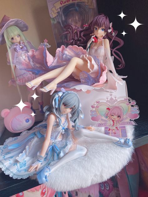 Kawaii, Figurine, Cute Anime Figures Kawaii, Aesthetic Anime Figures, Anime Figure Aesthetic, Anime Figures Aesthetic, Pink Figures, Anime Shrine, Cute Figures