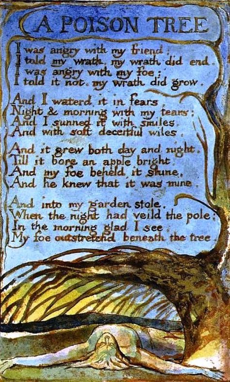 “A Poison Tree,” by William Blake Poison Tree Poem, A Poison Tree, Strawberry Hill House, Tree Poem, Poison Tree, Songs Of Innocence, Strawberry Hill, I Am Angry, William Blake