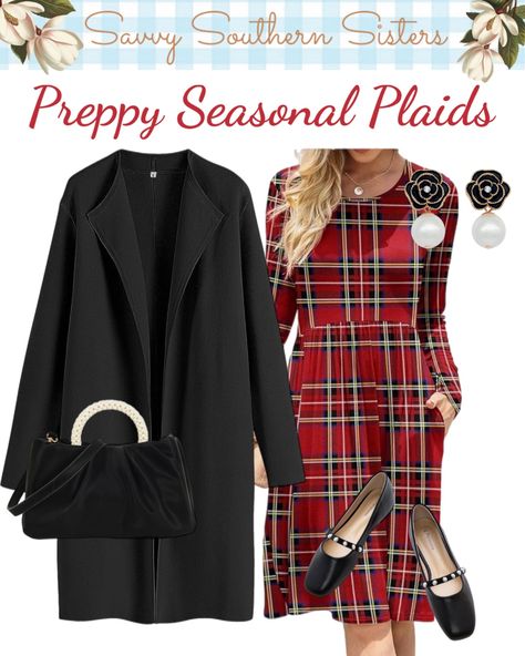 Nothing signals more that the holiday season is upon us like preppy plaid prints, styles and accessories!    #preppystyle #preppy #plaidseason #plaid #holidaystyle #redandgreen #savvysouthernsisters #midlifepreppystyle #classicstyle Southern Preppy Style, Southern Preppy, Preppy Plaid, Preppy Southern, Holiday Wear, Holiday Fashion, Amazon Fashion, Preppy Style, Affordable Fashion