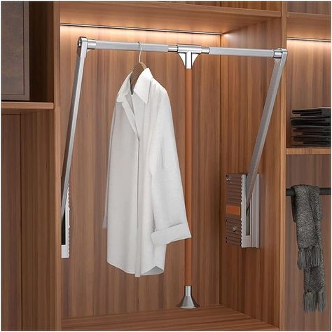 Amazon.com: Liftable Clothes Hanger Dormitory Clothes Closet Hardware Pull-Down Clothes Rail, Clothing Finishing Rack, Adjustable Pull Down Wardrobe Rail Lift for Save Space of Your Closet (Size : 51-66cm) : Home & Kitchen Pull Down Hanger, Pull Down Hanging Rail, Hanger Pull Out, Pull Out Clothes Rail, Pull Down Wardrobe Rail, Pull Down Hanger Wardrobe, Closet Racks, Narrow Wardrobe, Wardrobe Rail