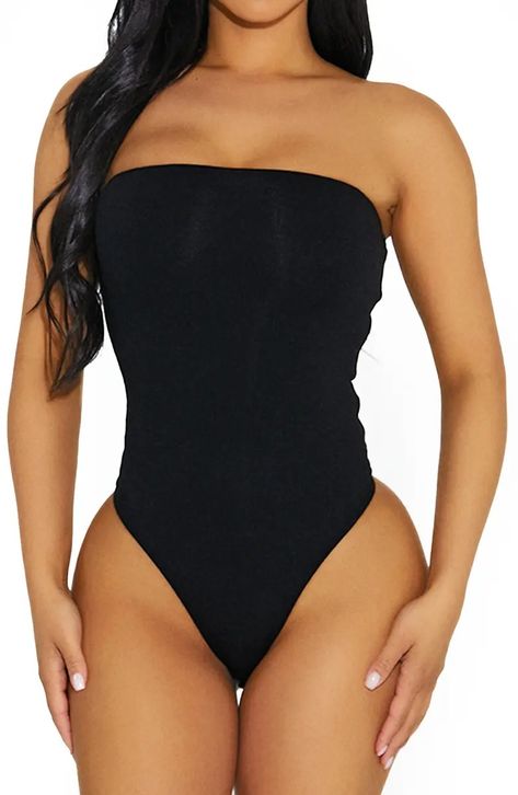 Women's Tops | Nordstrom Beyonce Halloween, Black Strapless Bodysuit, Black Tube Top, Strapless Bodysuit, Black Tube, Naked Wardrobe, Body Suit Outfits, Halloween Inspo, Black Bodysuit