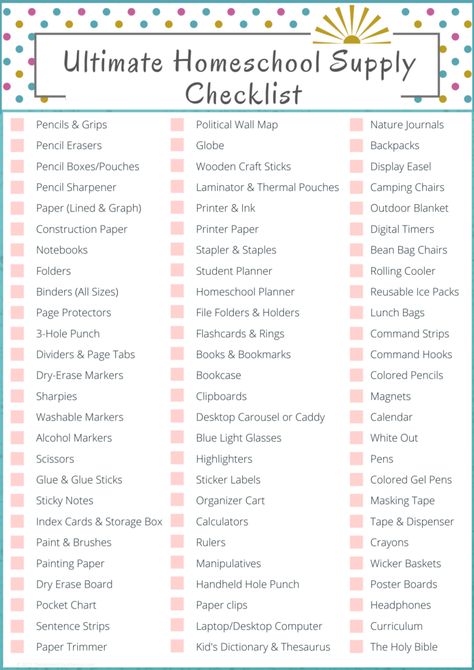 FREE Ultimate Homeschool Supply Checklist Printable Prek Homeschool Supplies, Homeschool Supplies List, Homeschooling Must Haves, Home School Supplies List, Homeschool Supply List, Auntie Things, Homeschool Checklist, Home School Supplies, Homeschool Hacks