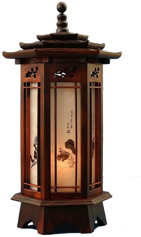 Japanese Lamps, Japanese Home Design, Wood Lamp Shade, Wood Table Lamp, Bedroom Accent, Wood Lamp, Lantern Lamp, Table Lamp Wood, Asian Decor