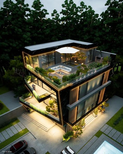 Futuristic House, Luxury Houses Mansions, Best Modern House Design, Exterior Modern, Paint Modern, Modern House Facades, House Arch Design, Architect Design House, Architecture Model House