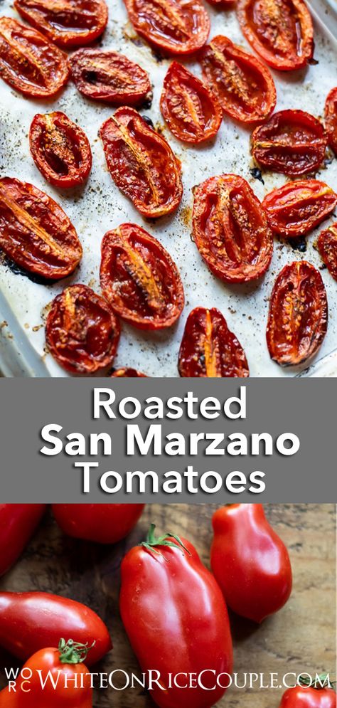 San Marzano Tomatoes Variety | WhiteOnRiceCouple.com San Marzano Tomato Sauce From Fresh Tomatoes, San Marzano Tomatoes Recipes Fresh, What To Do With San Marzano Tomatoes, Fresh San Marzano Recipes, Freezing San Marzano Tomatoes, Roasted San Marzano Tomatoes, Roasted San Marzano Tomato Sauce, Marzano Tomatoes Recipes, Recipes With San Marzano Tomatoes