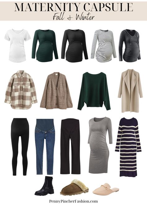 New Mom Wardrobe Capsule, Winter Maternity Wardrobe, Maternity Capsule Wardrobe 2023, Winter Fashion For Pregnant Women, Fall Outfits Women Maternity, Fall Pregnant Fashion, October Maternity Outfits, Maternity Outfit Office, Winter Maternity Capsule