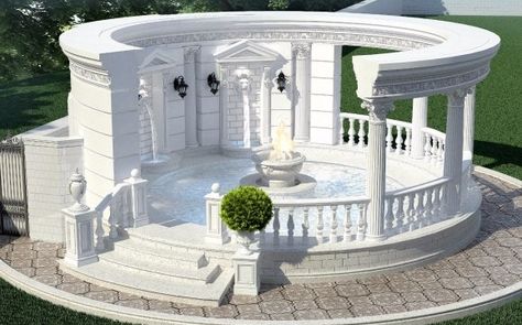 Exterior Hotel Design, Villa Exterior Design, Taman Air, Luxury Exterior, Antonovich Design, Bangunan Minecraft, Interior Design Gallery, Classic House Design, House Outside Design