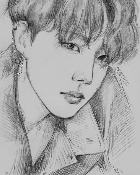 Jhope Drawing Pencil Easy, Jhope Sketch, Drawing Kpop, Hope Art, Bts Art, Kpop Drawings, Art Pencil, Drawing Pencil, Fan Art Drawing