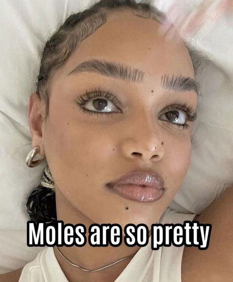 Girl With Moles On Face, Fake Moles Makeup, Moles Aesthetic, Face Moles, Moles On Face, Red Moles, Aura Quotes, Water Tribe, Cute Furniture