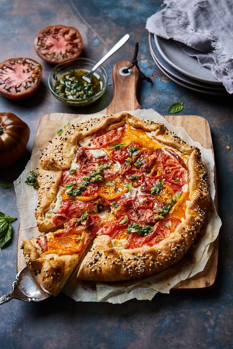 Savoury Galette, Homemade Crust, Crispy Prosciutto, Creamy Feta, Prosciutto Wrapped, Galette Recipe, Tomato Tart, Whipped Feta, Cream Cheese Spreads