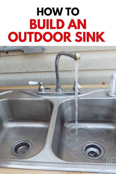 Backyard Sink Station, Outdoor Sink Hose Hookup, Outdoor Sink Ideas Backyards, Diy Outdoor Sink Station, Outside Sink Ideas Backyards, Garden Sinks Outdoor Diy, Old Sink Ideas Garden, Outdoor Sinks Station Backyards, Outdoor Sink Diy