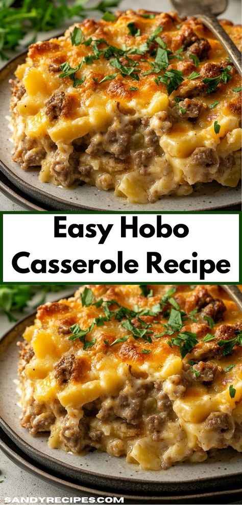 Need a tasty recipe that's sure to please everyone at the table? Discover the Easy Hobo Casserole, a family-friendly dinner option that delivers on flavor and nutrition without taking hours to prepare. Recipes For Casseroles, Casserole Beef Recipes, Quick And Easy Dinner Casserole Recipes, Casarolls Recipes Easy, Hillbilly Casserole, Harsh Brown Casserole Recipes, Husband Casserole, Dinner With Hamburger, Casseroles For Two People