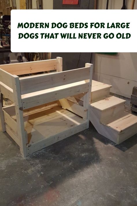 Diy Bedside Dog Bed, Diy Dog Bed With Headboard, Large Dog Bunk Beds Diy, Dog Bed Shelf, Woodworking Projects For Pets, Under Bed Dog Bed, Dog Bunk Beds Diy Plans, Elevated Dog Bed Diy, Diy Dog Bunk Bed