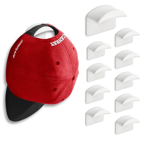 PRICES MAY VARY. ✔️ 【MINIMALIST, LOW PROFILE DESIGN】 - Our hat hooks for wall is designed to showcase your hats. When your hats are hanging, hat hooks are mostly hidden from view and support area is curved surface design which can increase bearing area for hats, prevent your hats from deforming due to hanging. Others hooks use single point area designed to hold your hats, put too much weight on a the support point, warping hats. ✔️ 【MULTI-FUNCTIONAL】 - Used our cap hooks can showcase your hats w Headphone Hanger, Cap Organizer, Wall Hats, Kinds Of Hats, Sun Glass, Hat Display, Hat Organization, Hat Hanger, Hat Holder