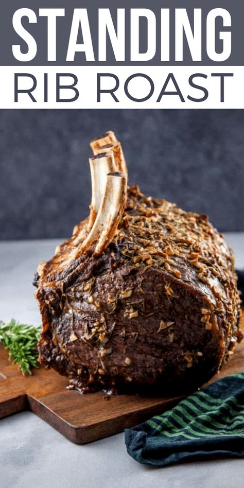 Bone In Prime Rib, Standing Rib Roast Recipe, Cooking Prime Rib Roast, Slow Roasted Prime Rib, Holiday Roast, Prime Rib Roast Recipe, Ribeye Roast, Cooking Prime Rib, Rib Roast Recipe