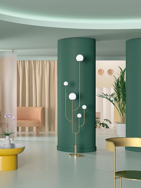 Modern Dental Office Design Interiors, Minimalist Lamps, Spring Interior Design, Flowerpot Vp1, Colorful Minimalist, Floor Lamp Styles, Interior Design Per La Casa, Interior Minimalista, Indoor Design