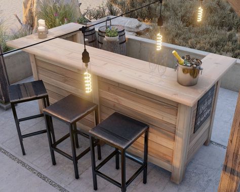 Diy Outdoor Bar Plans, Outdoor Bar Plans, Bar Plans Diy, Bar En Plein Air, Outside Bar, Deck Bar, Diy Outdoor Bar, Bar Exterior, Home Bar Rooms