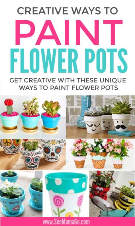 Paint Clay Pots, Paint Flower Pots, Pots Painting, Paint Clay, Clay Pot Ideas, Terra Cotta Pot Crafts Diy, Painting Pots, Pots Ideas, Clay Pot Projects