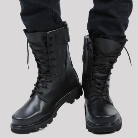 botas rockeras hombre y mujer moteros (467) Black Army Boots, Military Shoes, Army Boots, Winter Leather Boots, Desert Boot, Trendy Boots, High Ankle Boots, Mens Leather Boots, Military Boots