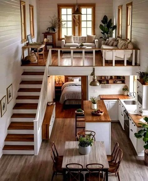 Loft House Design, Tiny House Layout, Tiny House Inspiration, Casa Country, Tiny House Floor Plans, Loft House, Tiny House Interior, Tiny House Cabin, Tiny House Living