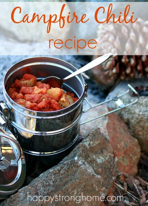 Campfire Chili Recipe, Vegan Backpacking Food, Camping Food Ideas, Trail Food, Best Camping Meals, Hiking Food, Book Background, Backpacking Food, No Cooking