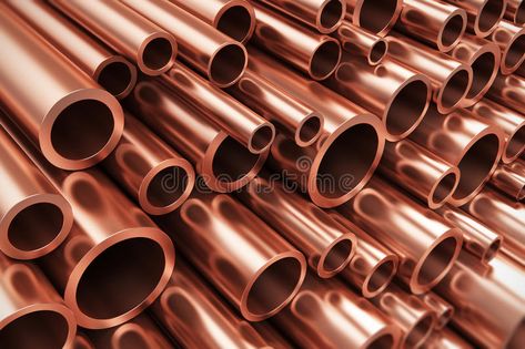 Copper pipes. Creative abstract heavy non-ferrous metallurgical industry and ind #Sponsored , #affiliate, #PAID, #Creative, #Copper, #industry, #abstract Plumbing, Industrial Bar Stools, Wooden Steps, Industrial Bar, Copper Sheets, Copper Tubing, Copper Pipe, Copper Wire, Types Of Metal