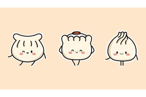 Momos Drawing Food, Cute Dumpling Cartoon, Dimsum Cartoon, Dumpling Drawing, Dumpling Cartoon, Dumpling Tattoo, Cute Dumpling, Creative Baby Shower Themes, Birthday Party Clipart