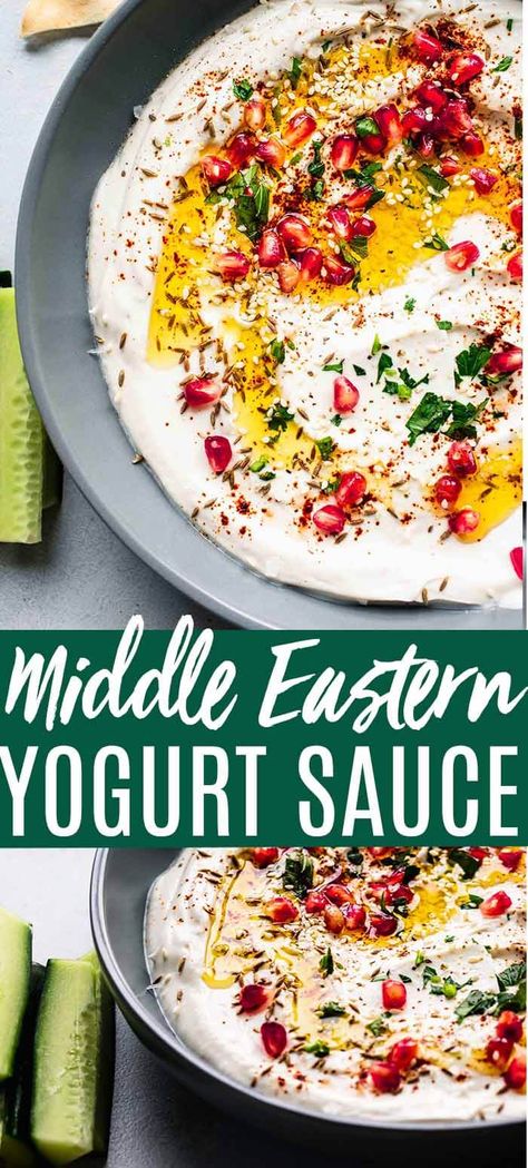 Yogurt Dip For Veggies, Garlic Chickpeas, Tahini Dip, Greek Yogurt Sauce, Greek Yogurt Dips, Lamb Kebabs, Yogurt Dip, Veggie Dip, Yogurt Sauce