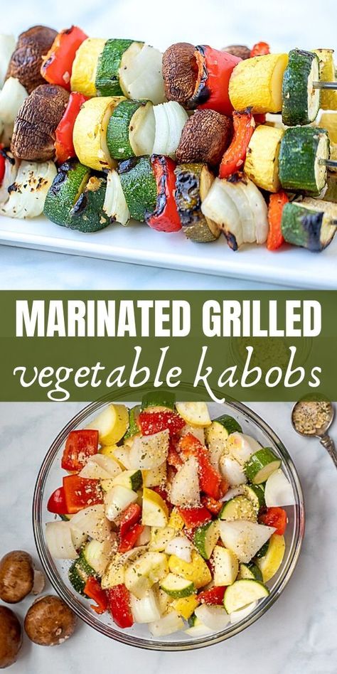 Vegetable Skewers Grilled Marinade, Kabob Marinade Recipes, Grilled Veggie Kabobs, Veggie Marinade, Grilled Vegetable Kabobs, Marinated Grilled Vegetables, Simple Marinade, Grilled Kabob Recipes, Black Color Hairstyles