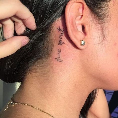 Back Ear Tattoo, Behind Ear Tattoos, Tattoo Behind Ear, Girl Neck Tattoos, Neck Tattoos Women, Writing Tattoos, Inspiration Tattoos, Small Wrist Tattoos, Cute Tattoos For Women