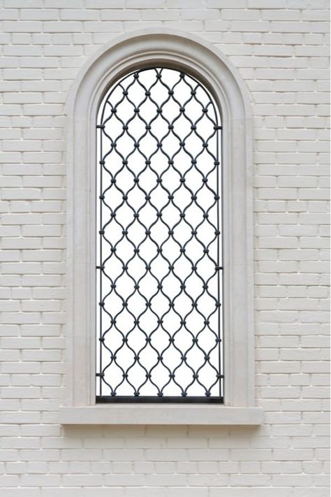 Exterior Arched Window Trim Ideas, Arch Window Exterior, Grill Window, Window Structure, Grill Designs, Middle Eastern Decor, Window Inspiration, Burglar Bars, Window Glass Design