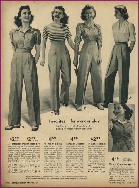 1940s ladies trouser styles. Oh yes, my gals in the novel would wear these at http://www.girlinthejitterbugdress.com 40s Mode, Retro Hairstyles Tutorial, Fashion 1940s, Look Retro, 40s Fashion, Retro Mode, 1930s Fashion, Retro Hairstyles, 1940s Fashion